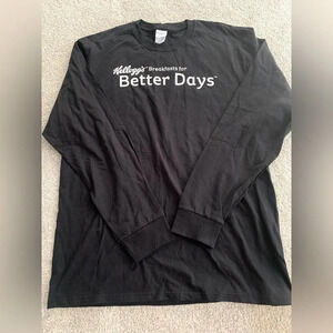 VTG Port and Company Kellogg’s Breakfast For Better Days Long Sleeve Black L
